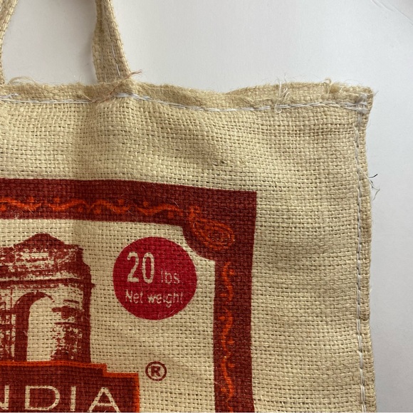 Burlap Rice Bag with Zipper Tote Bag - Picture 3 of 9